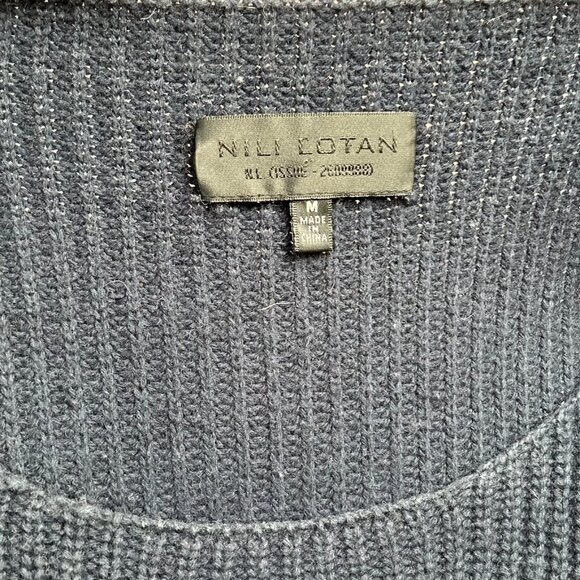 Nili Lotan Medium Cotton/Cashmere/Silk Navy blue sweater - Picture 12 of 16